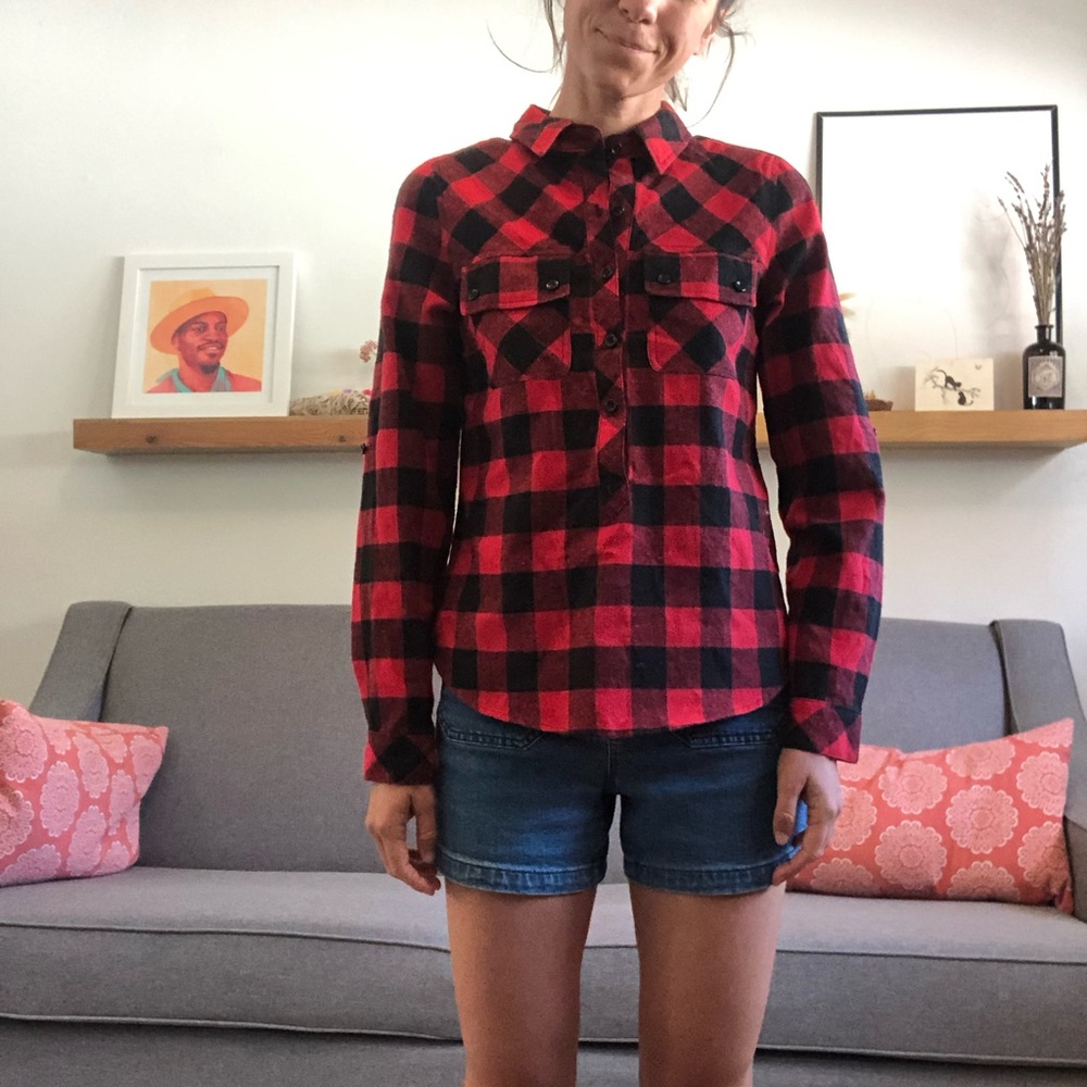 Feminine red and black flannel